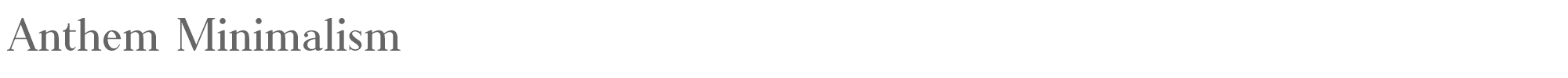 Sample characters Anthem Minimalism Font